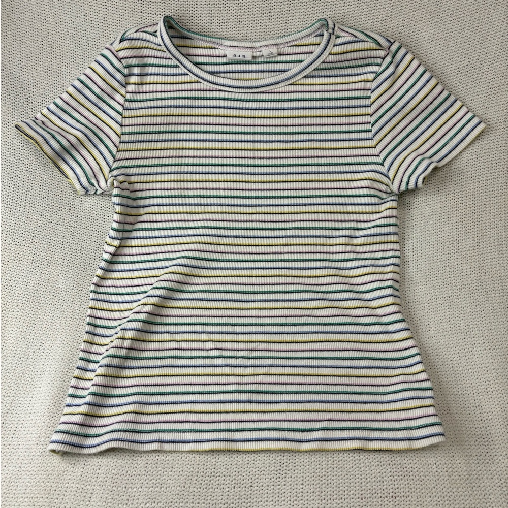 GAP Kids Multi-Stripe Ribbed Tshirt, Retro Knit Tee